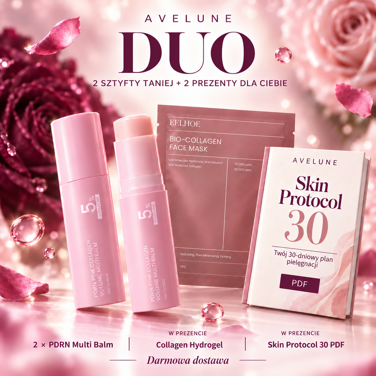 DUO • pakiet 2 sztyftów kolagenowych z PDRN